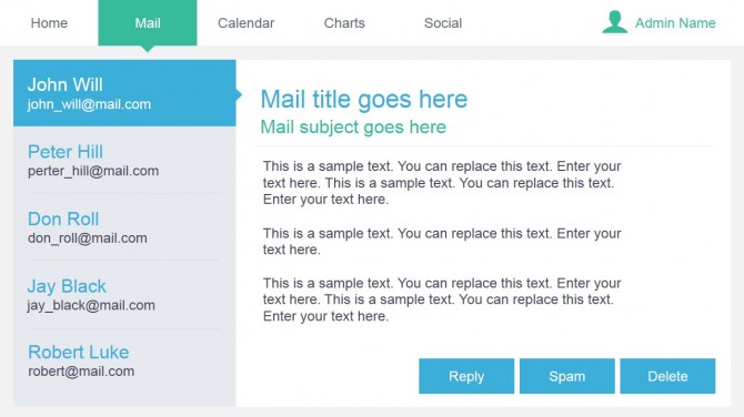 Email Dashboard Inbox Slide