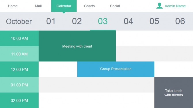 Calendar Slide Design for PowerPoint