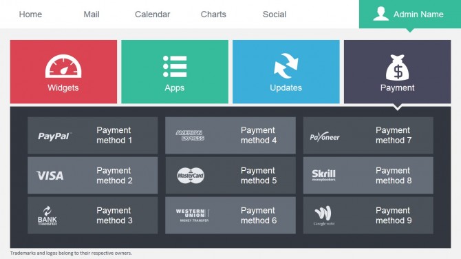 Payment Methods in a PowerPoint Slide